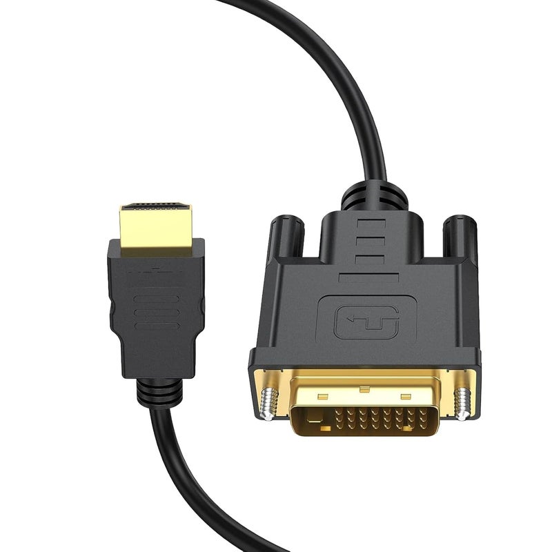 Anbear HDMI to DVI Cable 6FT, Bi-Directional HDMI Male to DVI-D(24+1) Male Cable, 4k @30HZ (1, 6FT) - Image 1